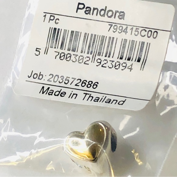 Retired Pandora 14k Gold Domed Golden Heart Charm - Picture 8 of 12